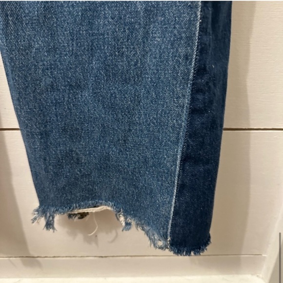 MadewellxISKO patch high rise denim flare woman 70’s inspired raw hem jean 32 - Picture 9 of 11